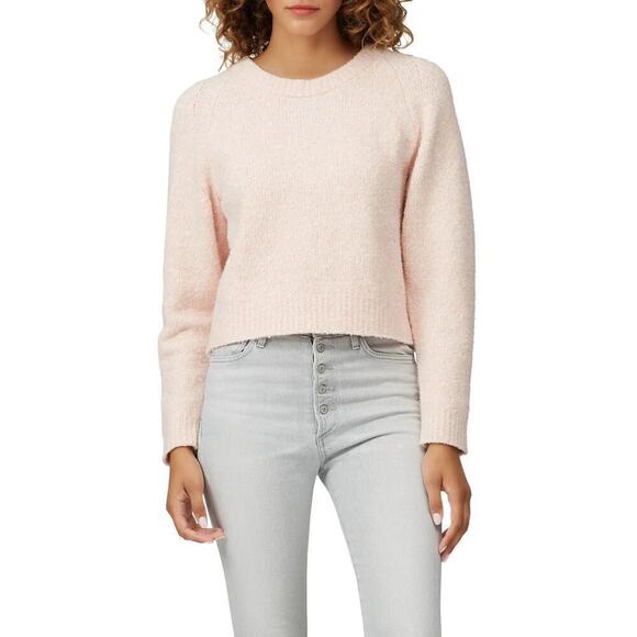 La Vie Rebecca Taylor Sweater Cotton Blend Marbled Boucle Knit Pullover Pink M - Picture 1 of 9